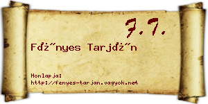Fényes Tarján névjegykártya